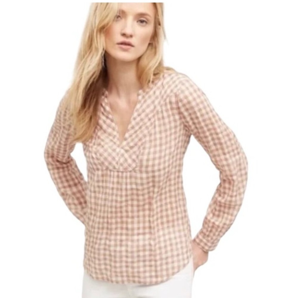 Holding Horses Devon Popover Checkered Blouse